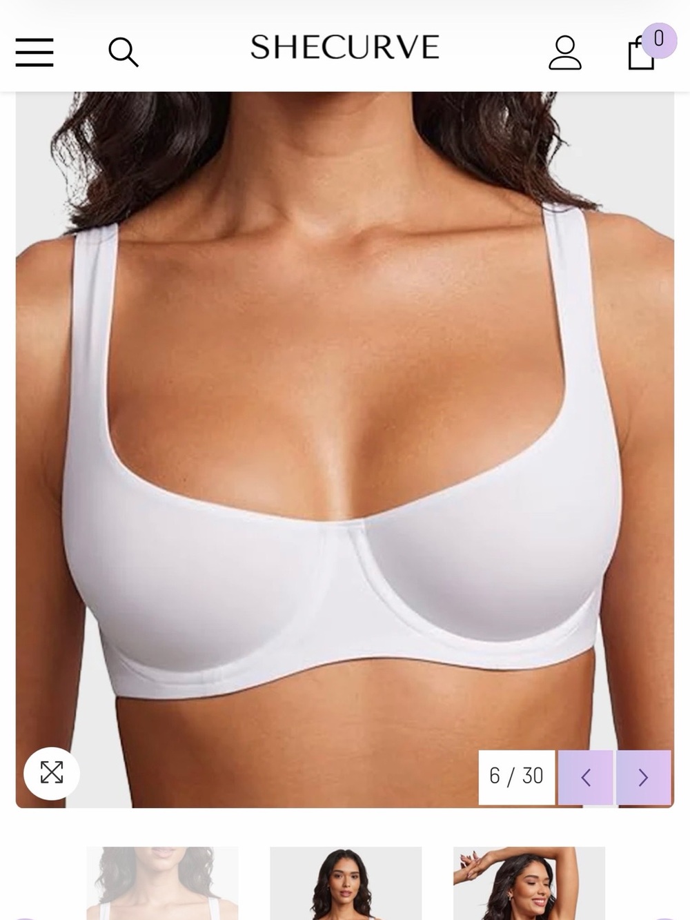 SheCurve White Scoop Neck Underwire Bra - Smooth Support